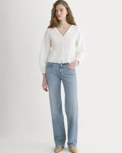 Balloon Sleeve Top in Cotton Silk