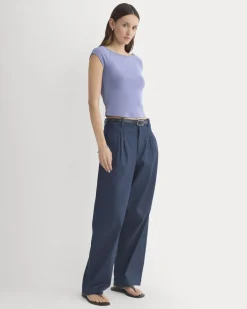 Boatneck Cap-Sleeve Top in Butterknit