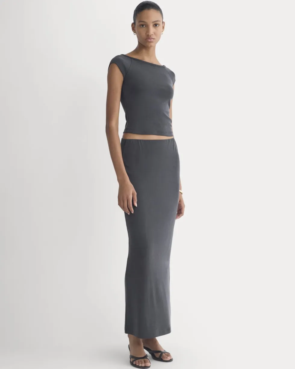 Boatneck Cap-Sleeve Top in Butterknit