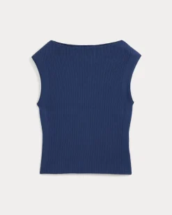 Boat-Neck Ribbed Knit