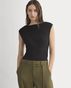 Boat-Neck Ribbed Knit