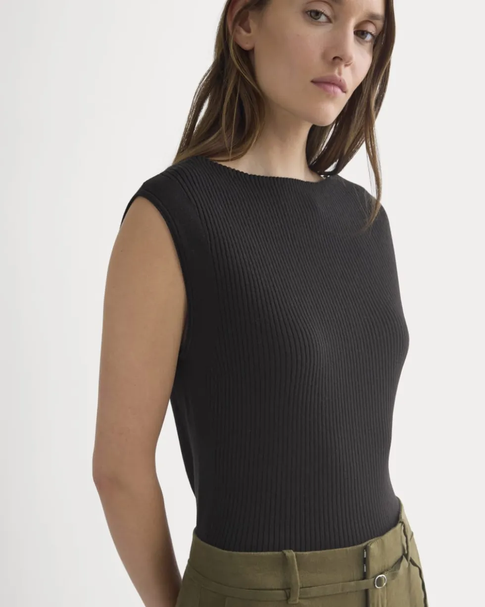 Boat-Neck Ribbed Knit