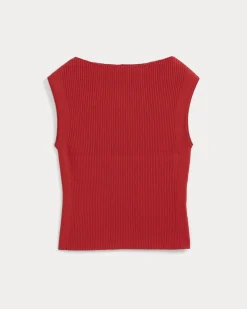 Boat-Neck Ribbed Knit