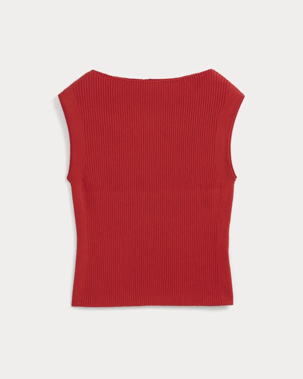 Boat-Neck Ribbed Knit
