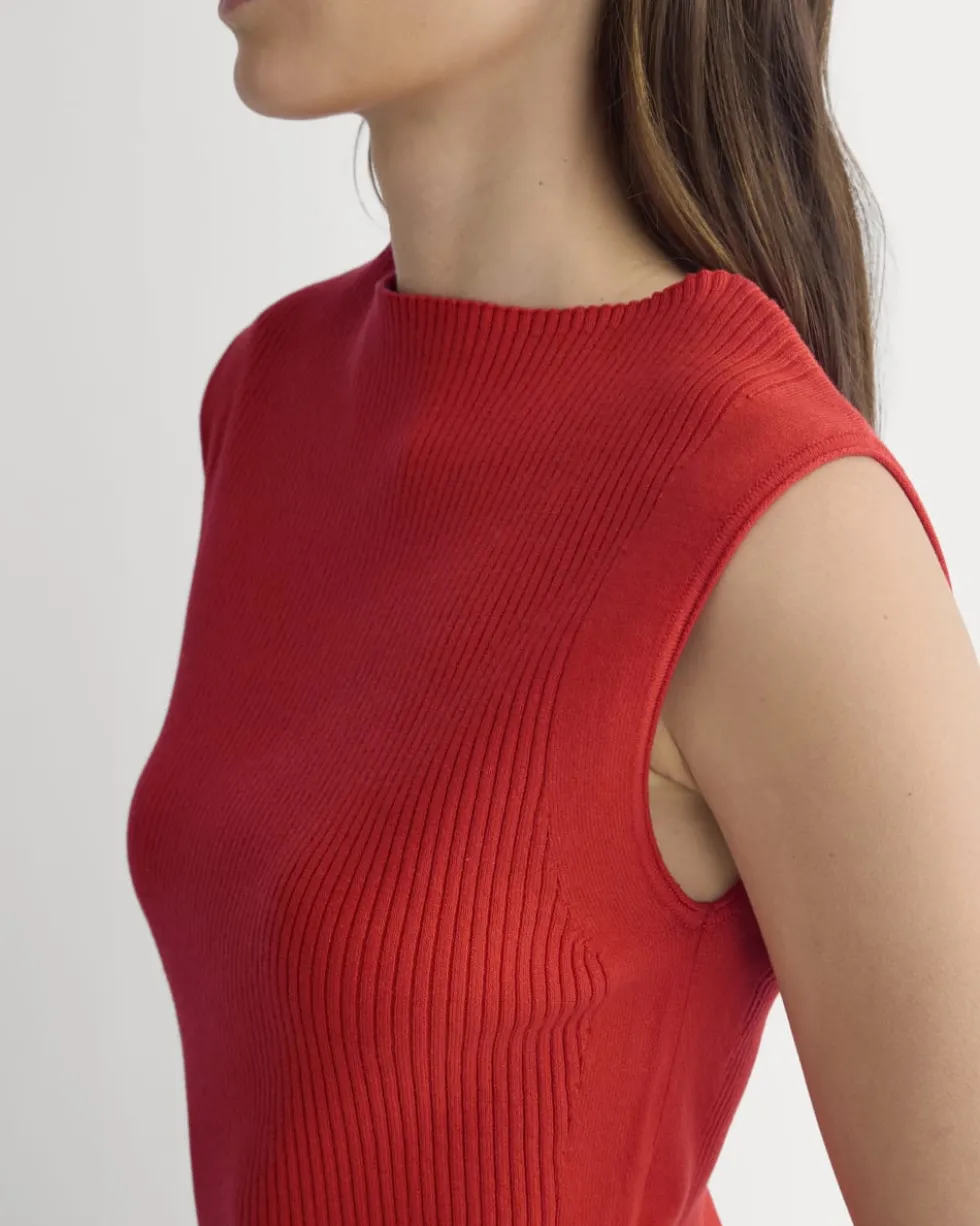 Boat-Neck Ribbed Knit