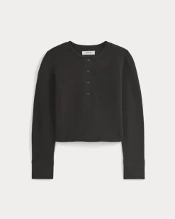 Boxy Henley in Cozy Waffle