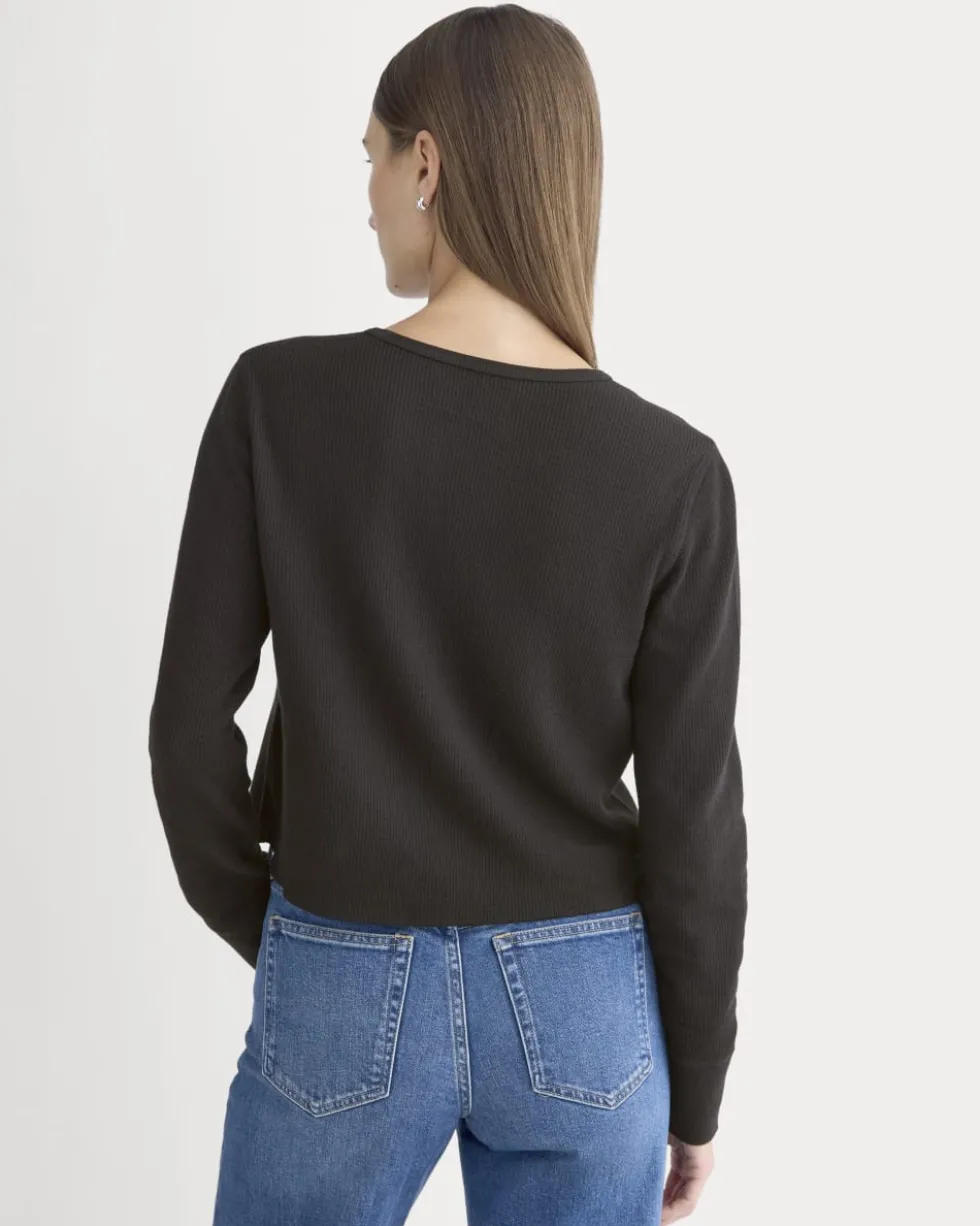 Boxy Henley in Cozy Waffle
