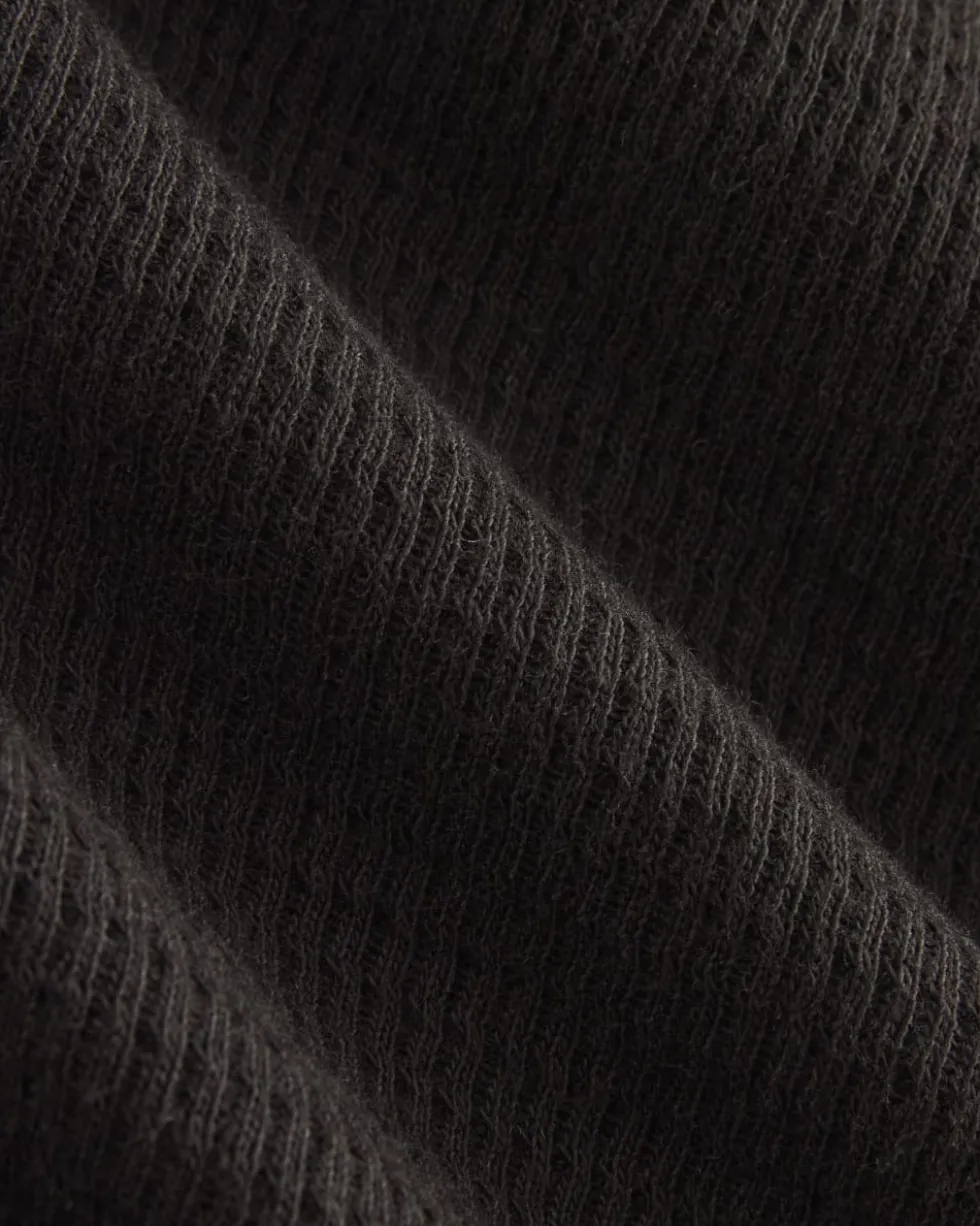 Boxy Henley in Cozy Waffle