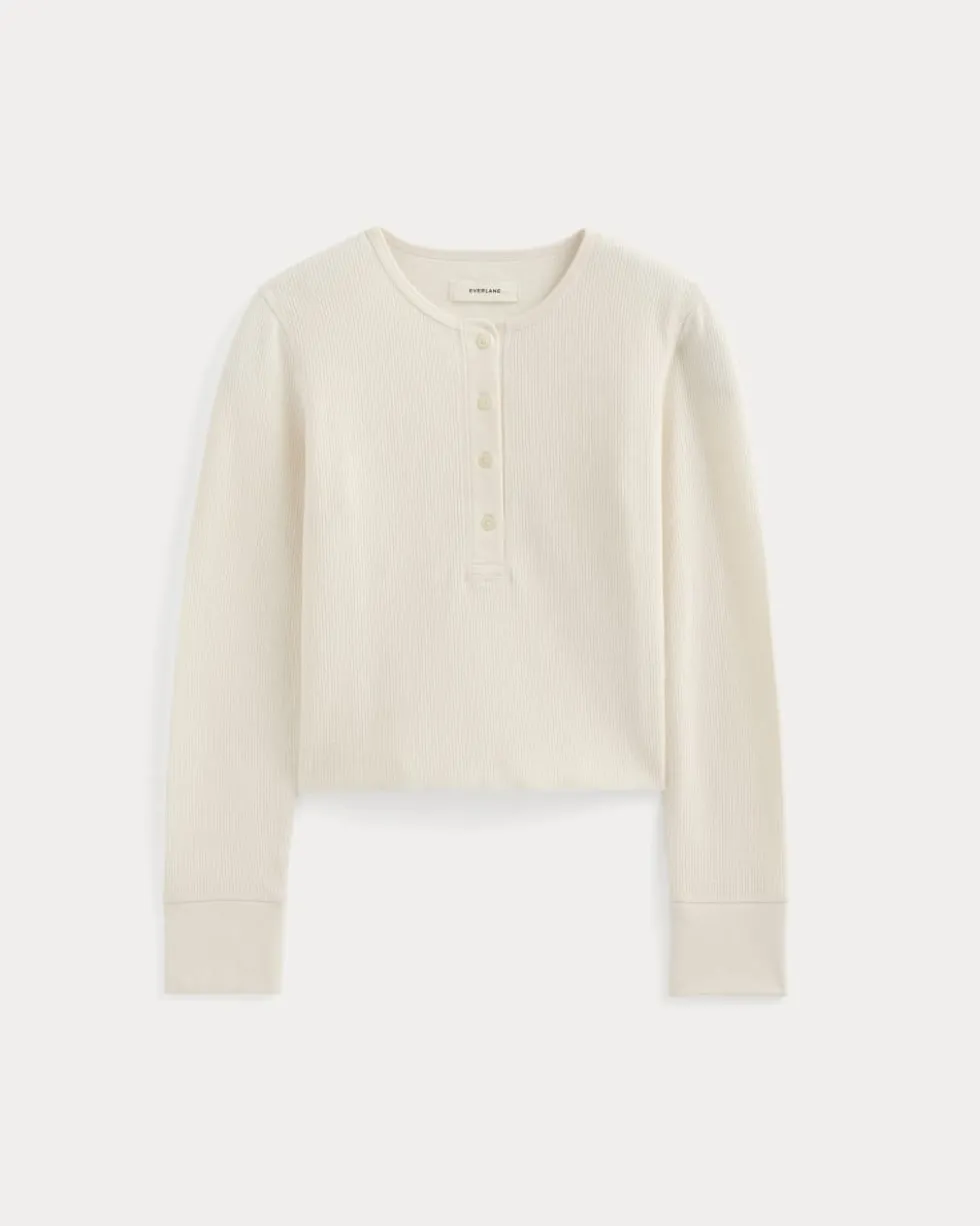 Boxy Henley in Cozy Waffle