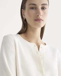 Boxy Henley in Cozy Waffle