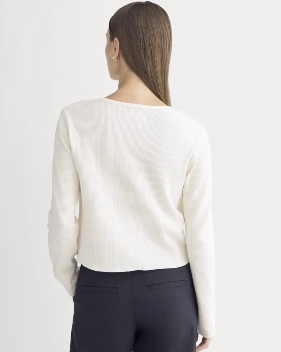 Boxy Henley in Cozy Waffle