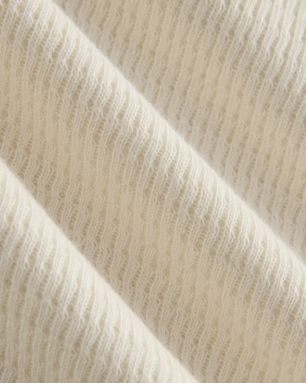 Boxy Henley in Cozy Waffle