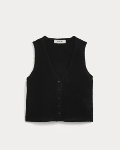 Button-Front Tank in Tape Yarn
