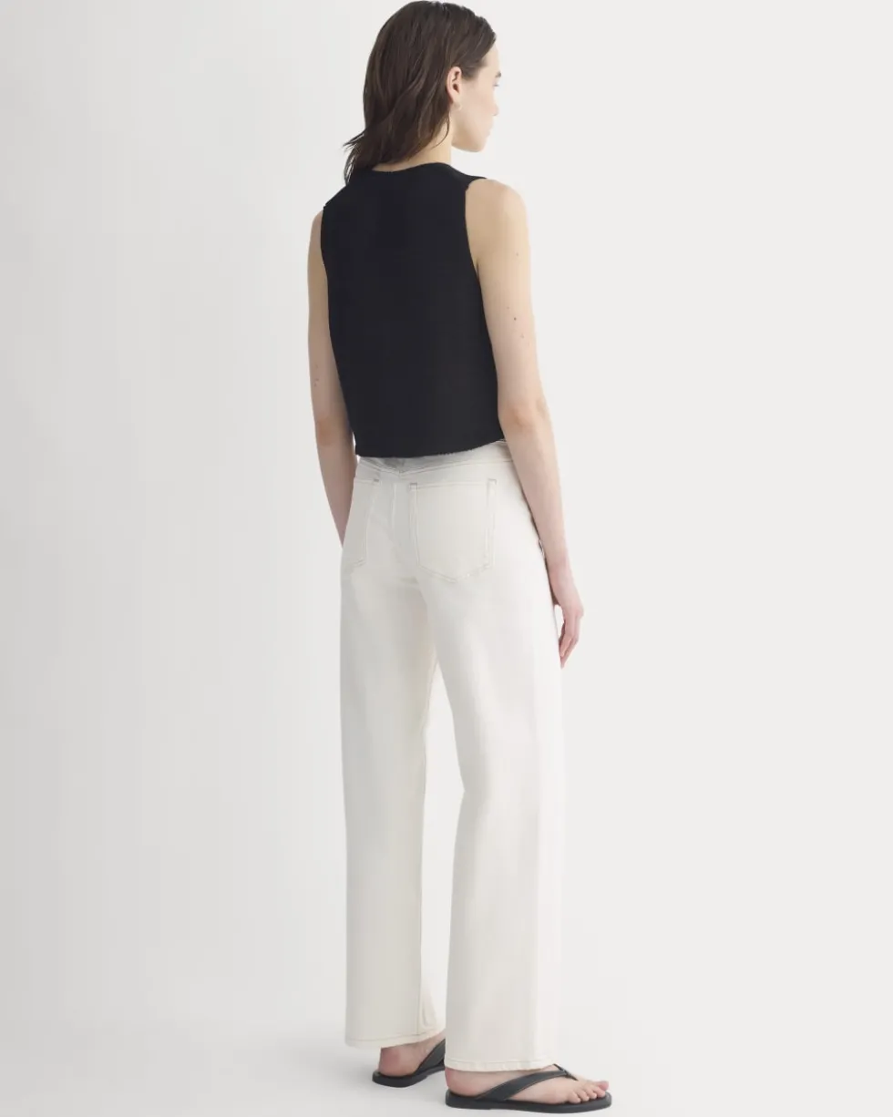 Button-Front Tank in Tape Yarn