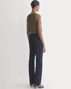 Button-Front Tank in Tape Yarn
