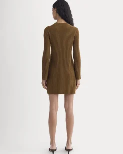 Cashmere Long-Sleeve Mini Dress