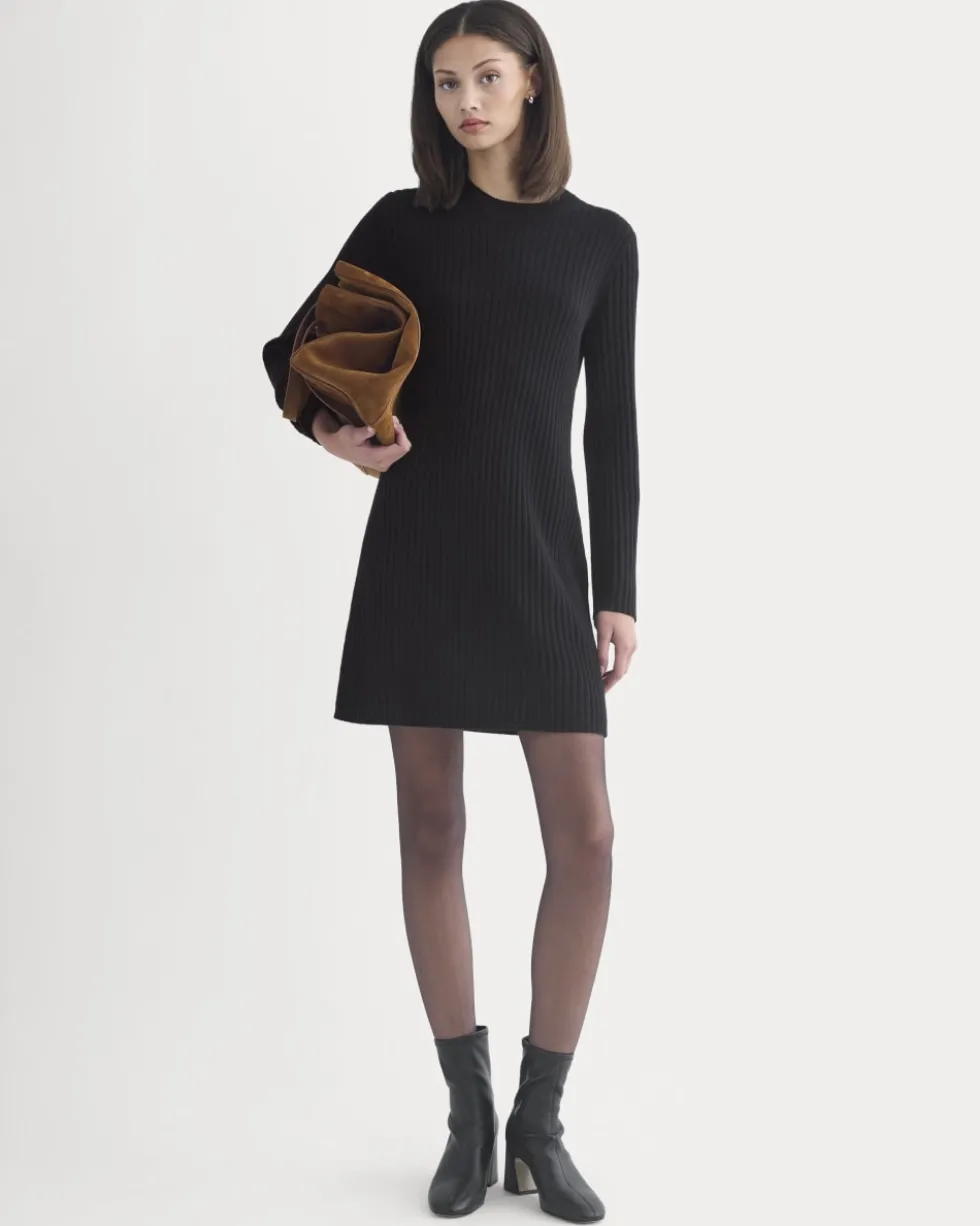 Cashmere Long-Sleeve Mini Dress