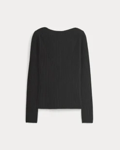Cashmere Ribbed Boat-Neck Sweater