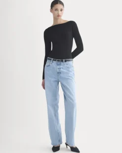Cashmere Ribbed Boat-Neck Sweater