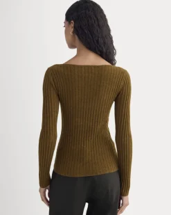 Cashmere Ribbed Boat-Neck Sweater