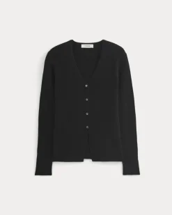 Cashmere Ribbed V-Neck Cardigan