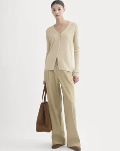 Cashmere Ribbed V-Neck Cardigan