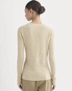 Cashmere Ribbed V-Neck Cardigan