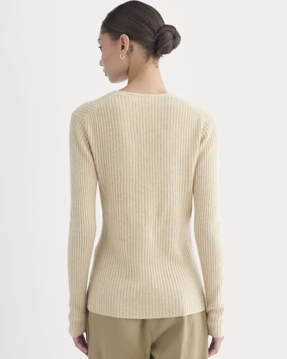 Cashmere Ribbed V-Neck Cardigan