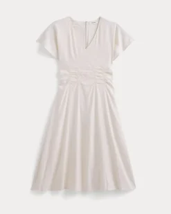 Cinched Dress in Stretch Linen