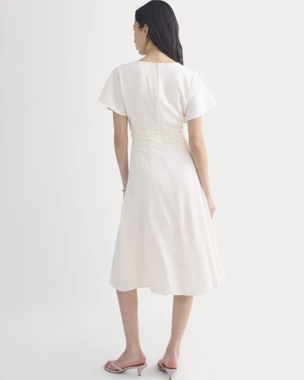 Cinched Dress in Stretch Linen