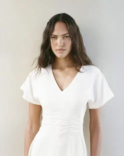 Cinched Dress in Stretch Linen