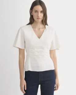 Cinched Top in Stretch Linen