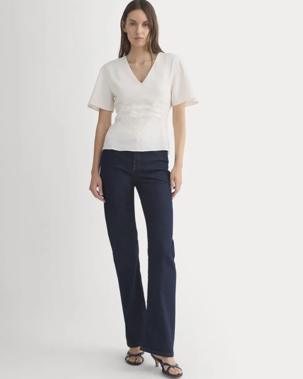 Cinched Top in Stretch Linen