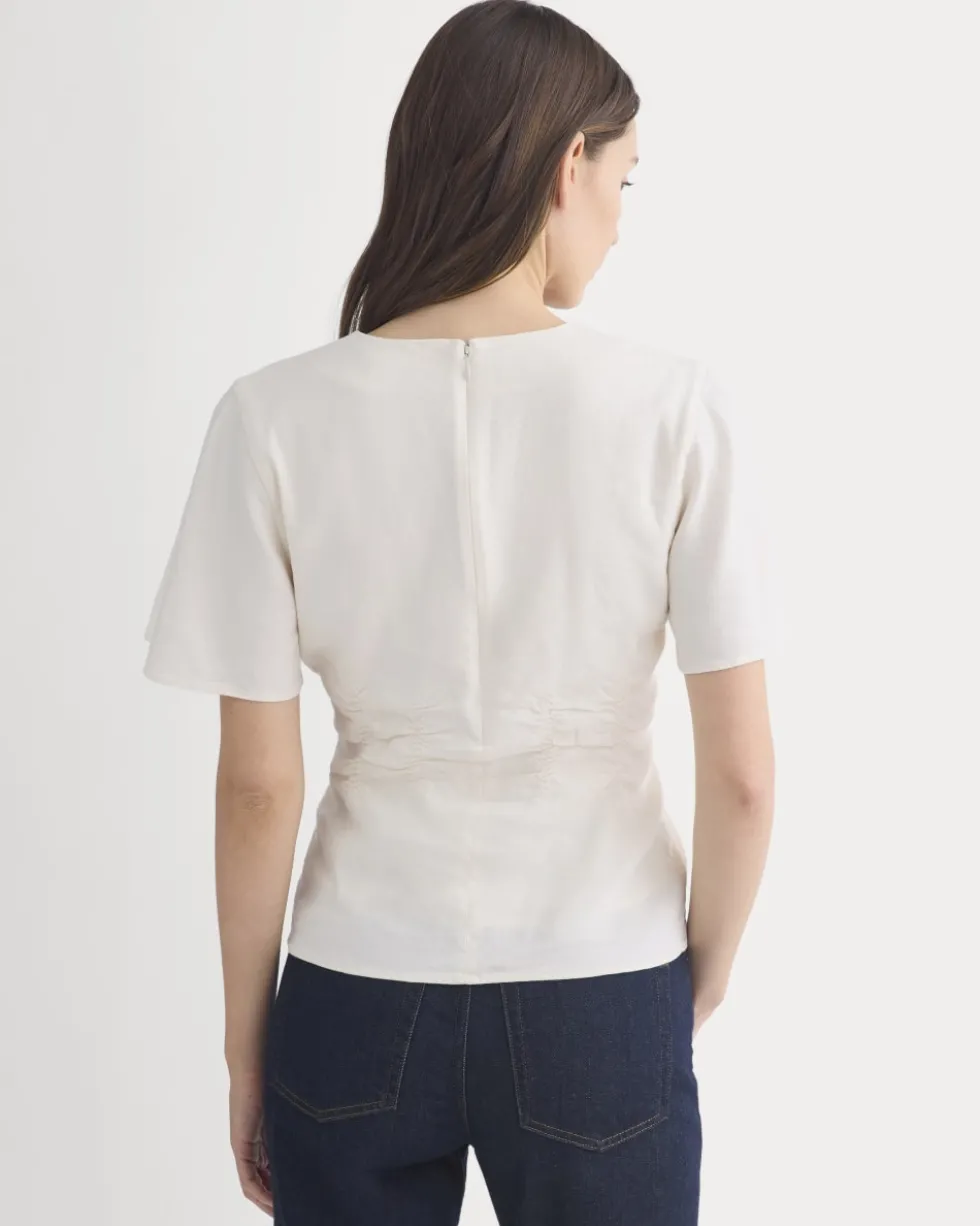 Cinched Top in Stretch Linen