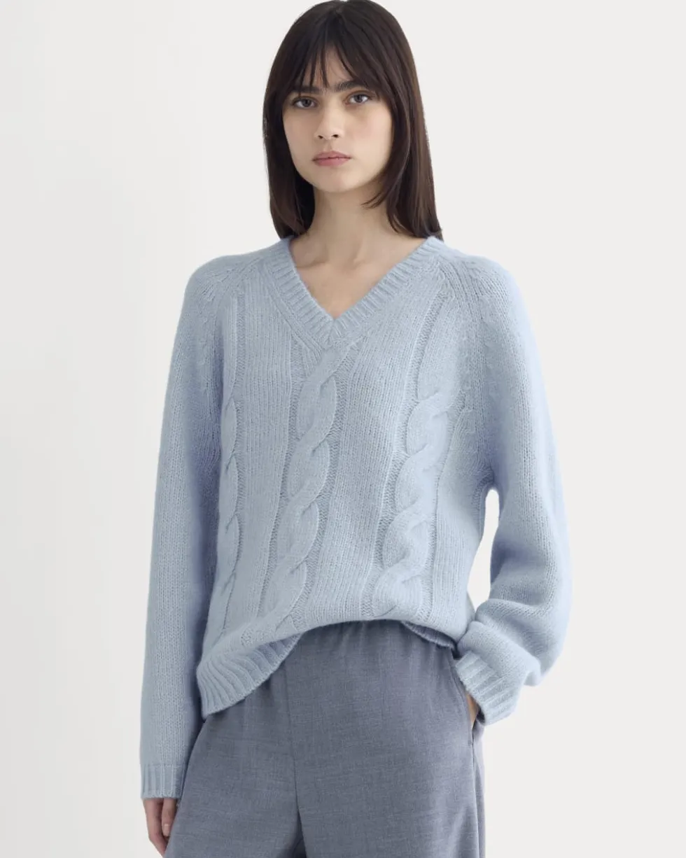 Cloud Cable V-Neck Sweater
