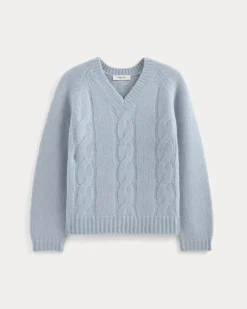 Cloud Cable V-Neck Sweater