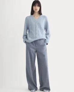 Cloud Cable V-Neck Sweater