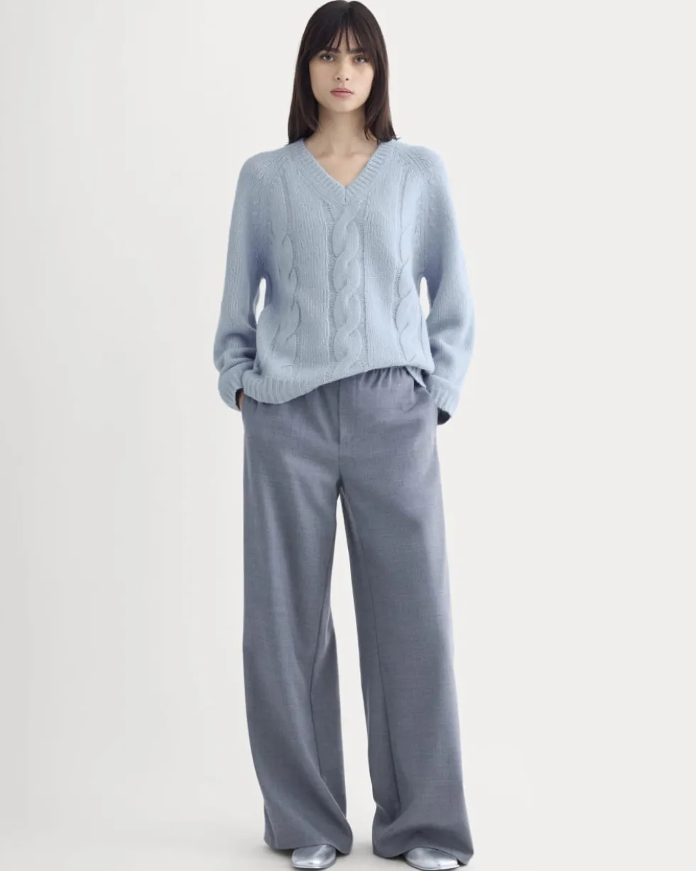 Cloud Cable V-Neck Sweater