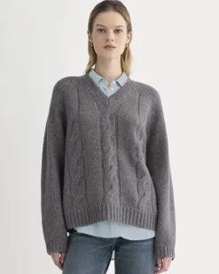 Cloud Cable V-Neck Sweater