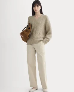 Cloud Cable V-Neck Sweater