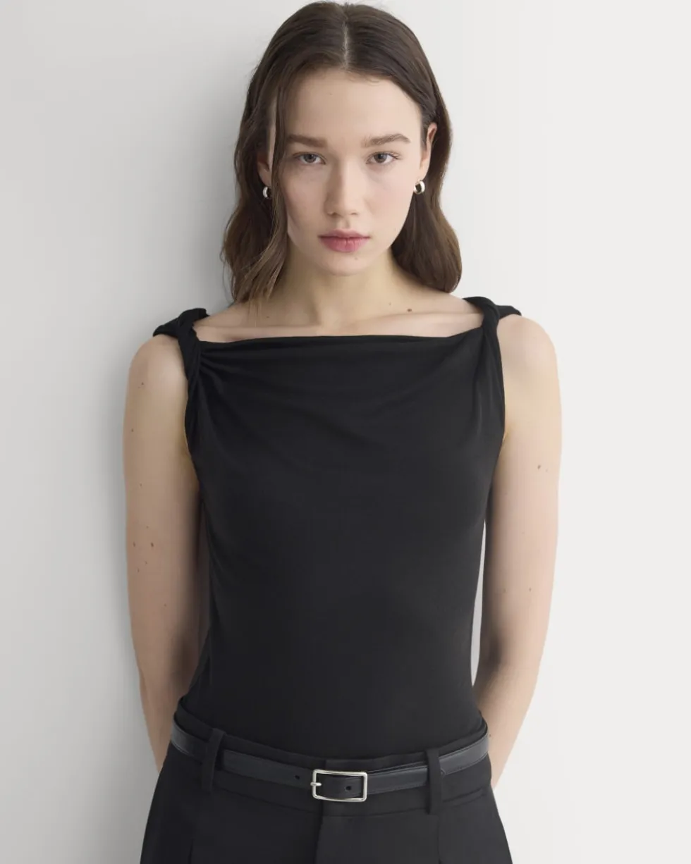 Cowl Neck Twist Tank in Butterluxe