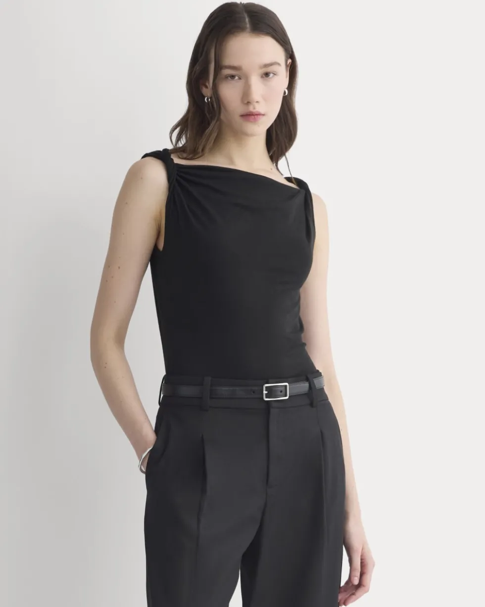 Cowl Neck Twist Tank in Butterluxe