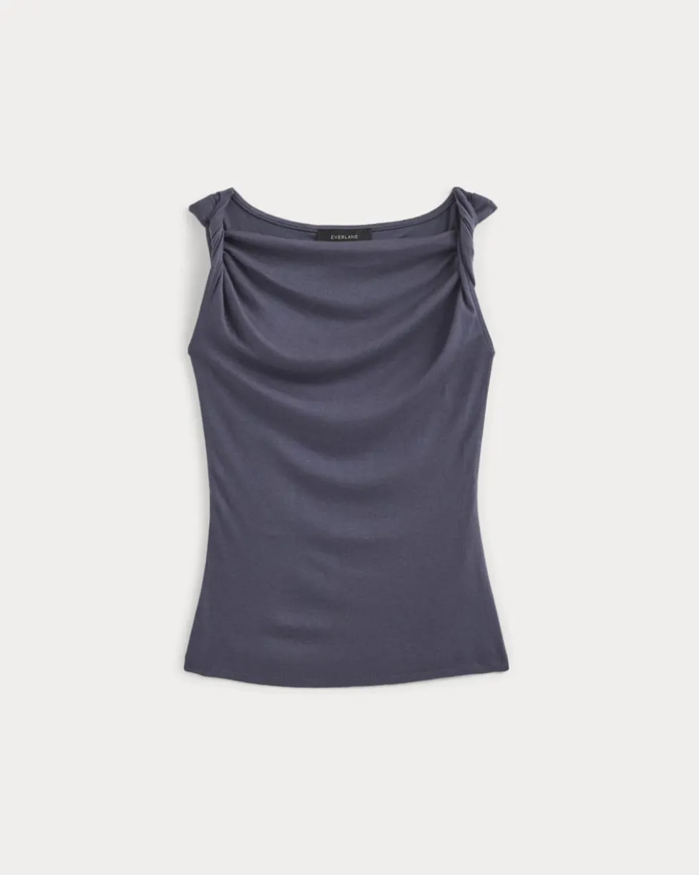 Cowl Neck Twist Tank in Butterluxe