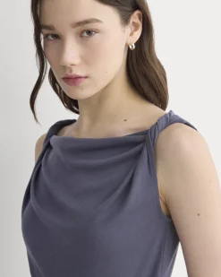 Cowl Neck Twist Tank in Butterluxe
