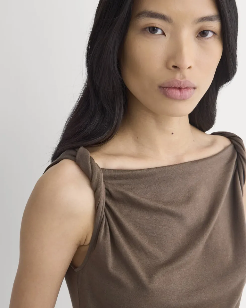 Cowl Neck Twist Tank in Butterluxe