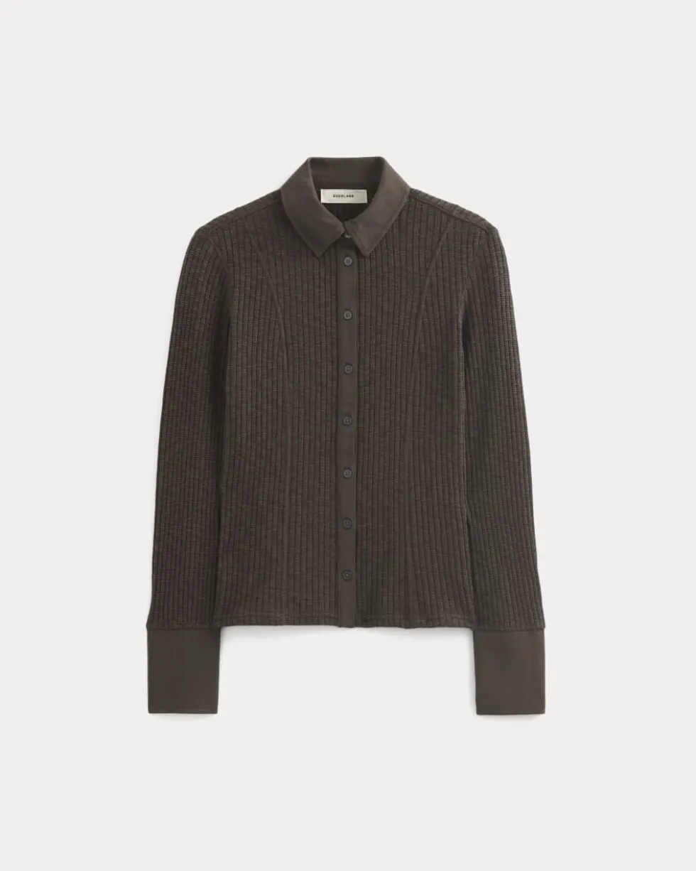 Cozy Rib Button-Up