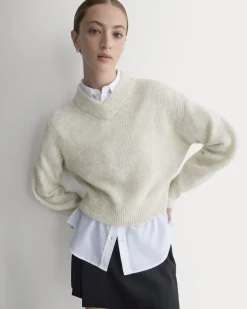 Cropped Cocoon Sweater in Alpaca