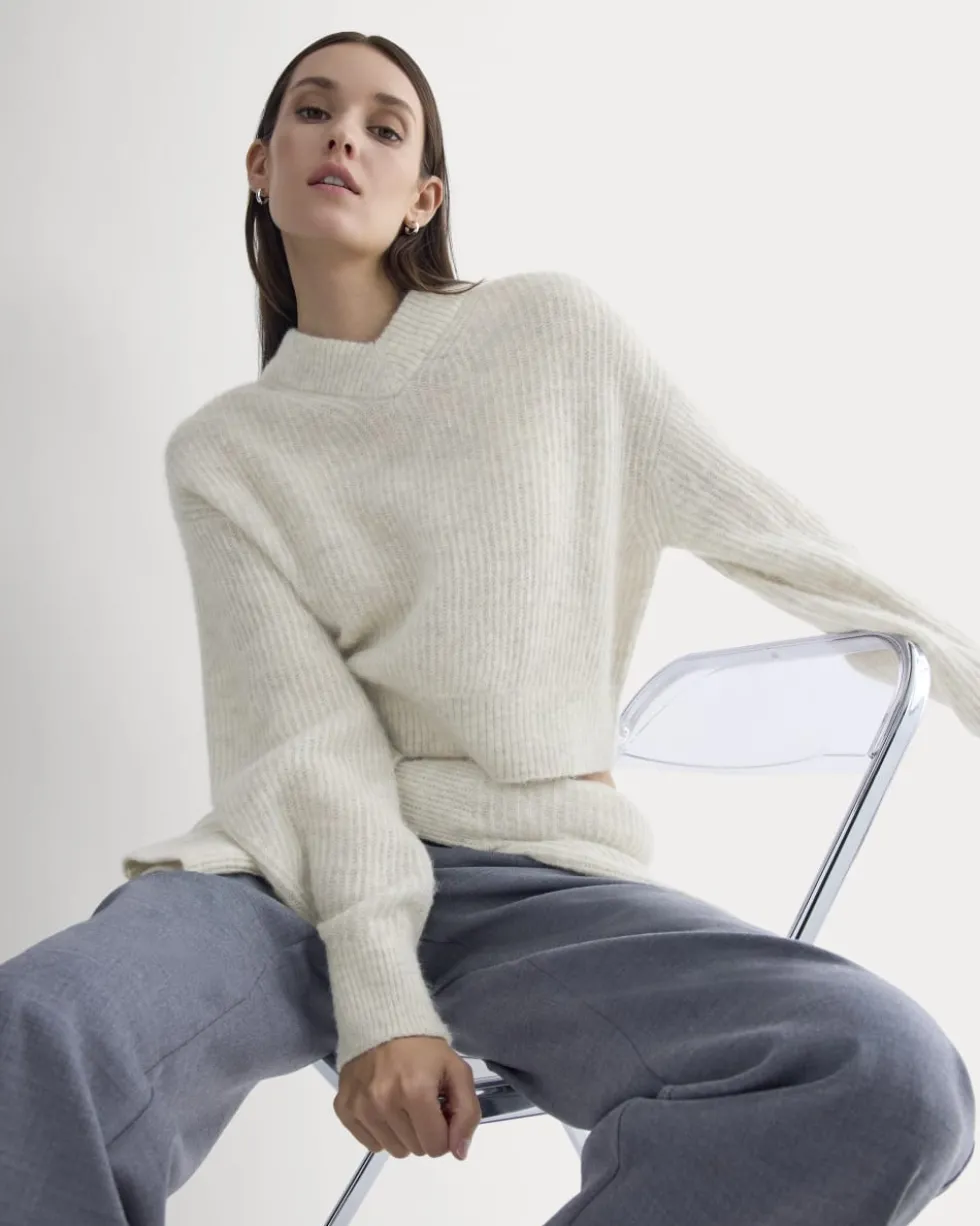 Cropped Cocoon Sweater in Alpaca