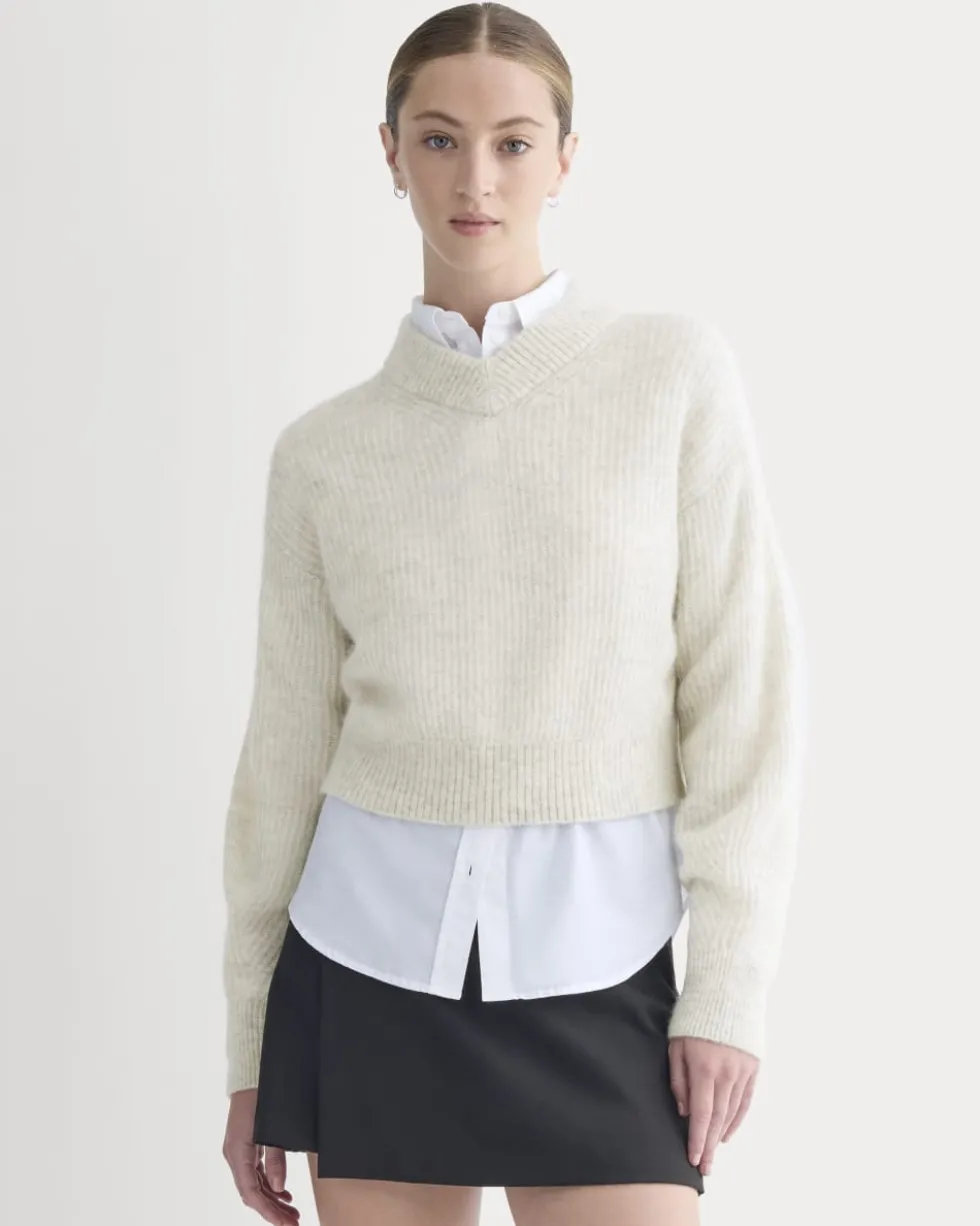 Cropped Cocoon Sweater in Alpaca