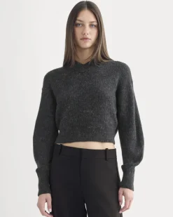 Cropped Cocoon Sweater in Alpaca